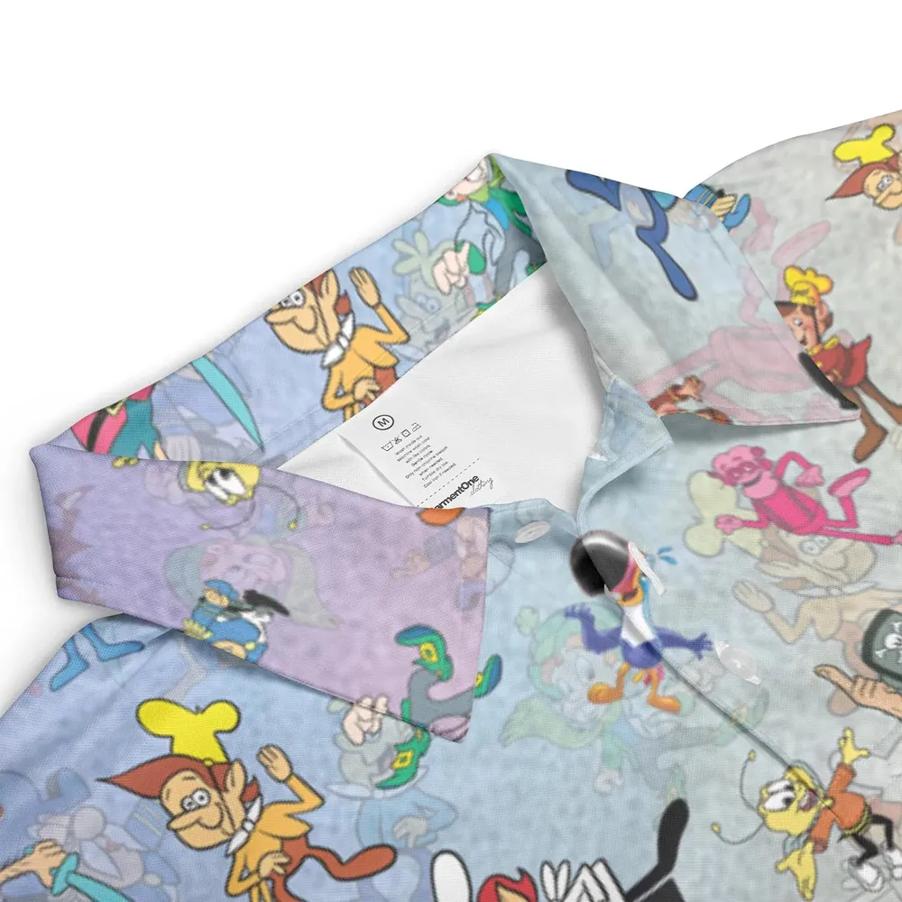 80s 90s Commercial Cereal Mascots AOP Men/Women Polo Shirt - 3