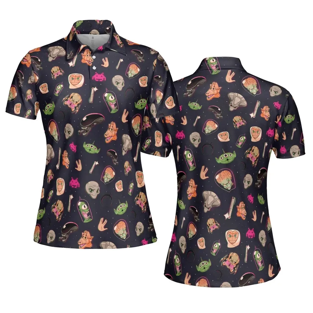 Classic Aliens AOP Men/Women Polo Shirt - 5