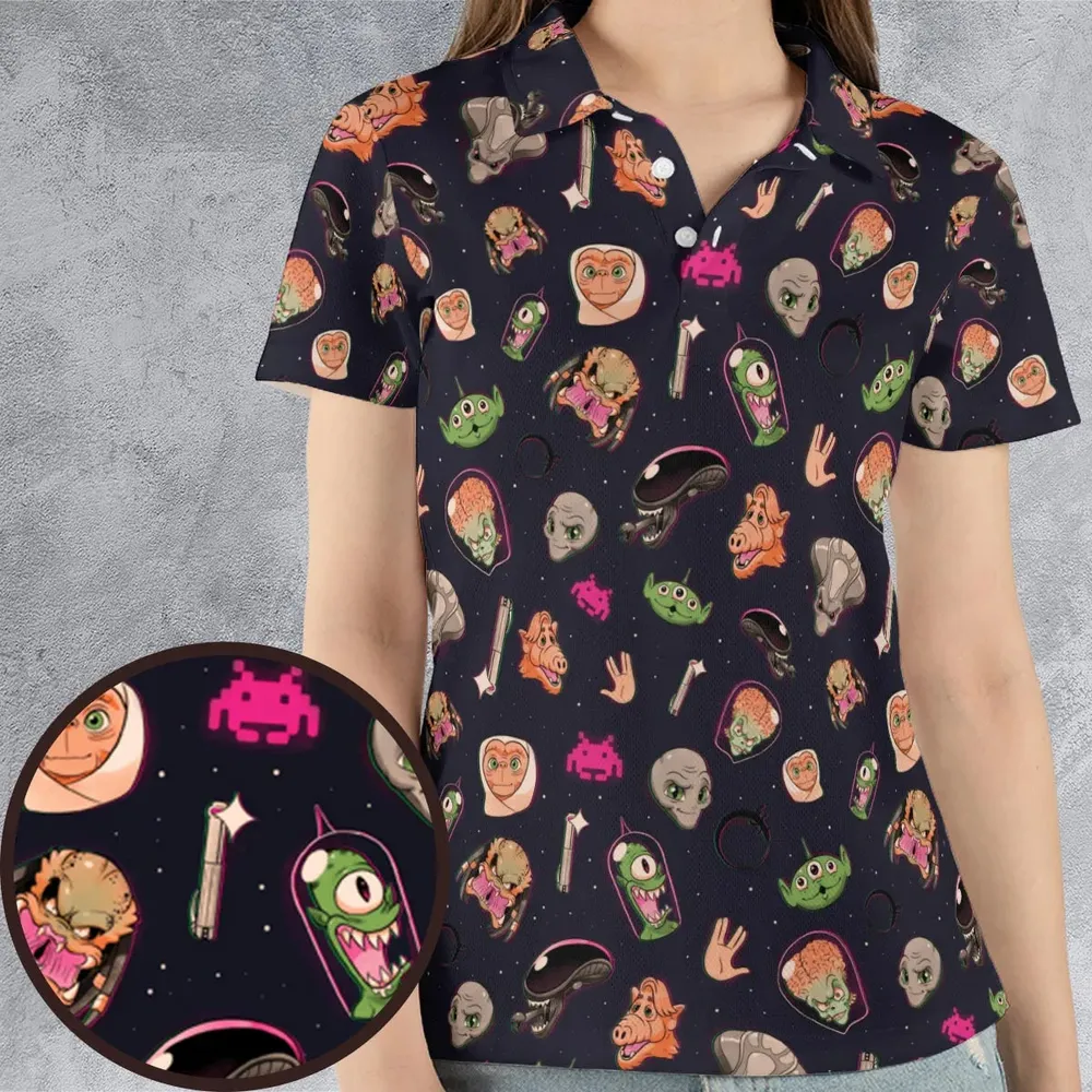 Classic Aliens AOP Men/Women Polo Shirt - 4