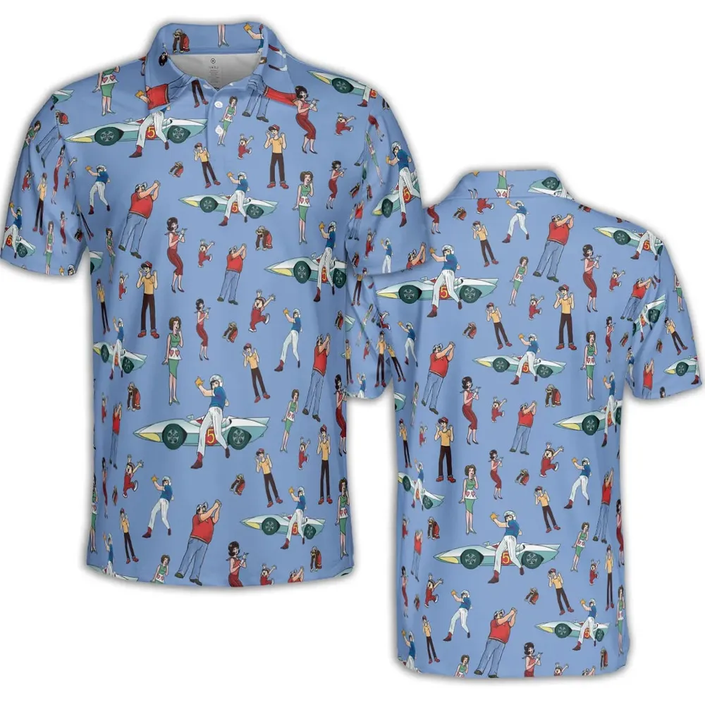 Speed Racer Characters Pattern AOP Men/Women Polo Shirt - 2