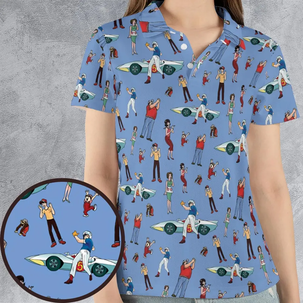 Speed Racer Characters Pattern AOP Men/Women Polo Shirt - 4