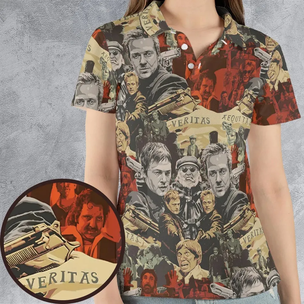 Retro 90s Action Film The Boondock Saints AOP Men/Women Polo Shirt - 4