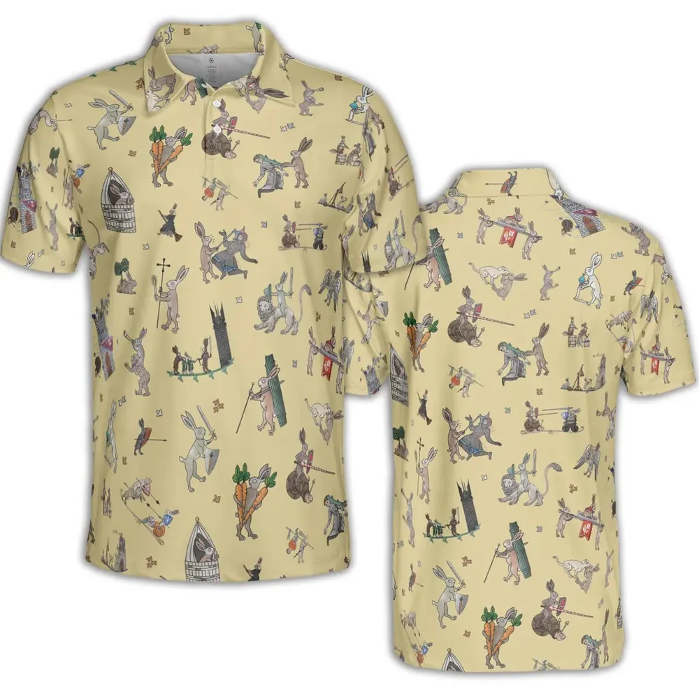 Killer Rabbit The Medieval Marginalia AOP Men/Women Polo Shirt - 2