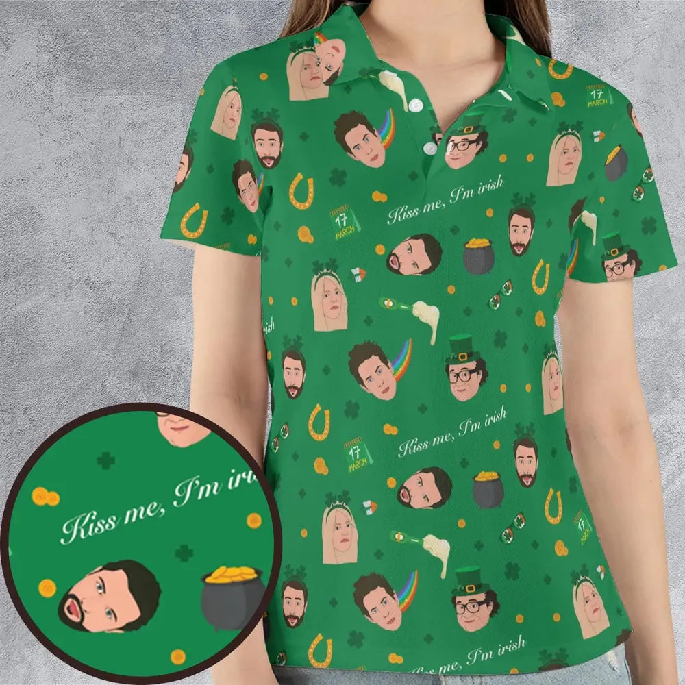 Kiss Me I'm Irish It's Always Sunny in Philadelphia AOP Men/Women Polo Shirt - 4