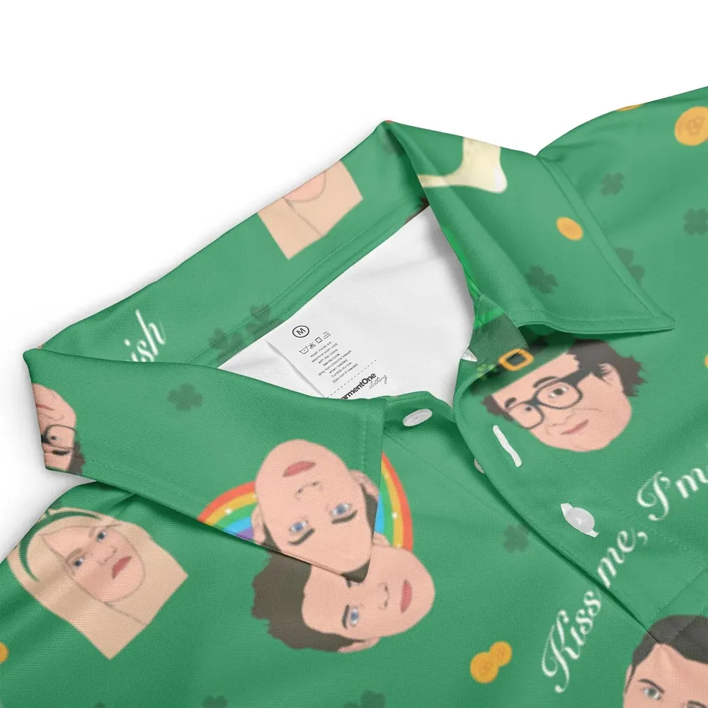 Kiss Me I'm Irish It's Always Sunny in Philadelphia AOP Men/Women Polo Shirt - 3