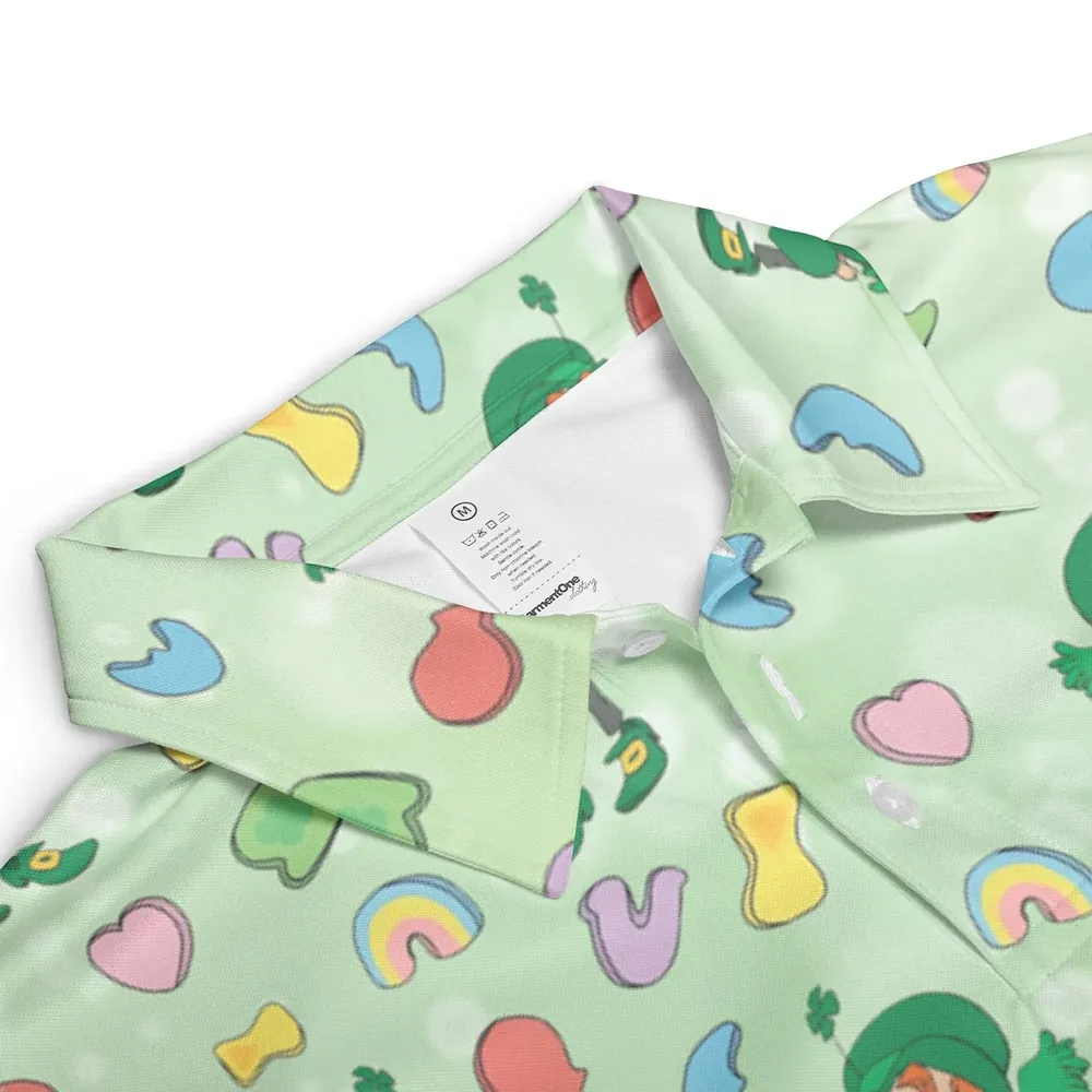 Lucky the Leprechaun Cereal AOP Men/Women Polo Shirt - 3