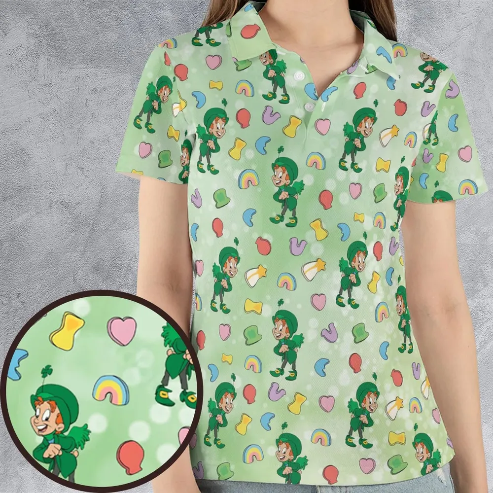 Lucky the Leprechaun Cereal AOP Men/Women Polo Shirt - 4