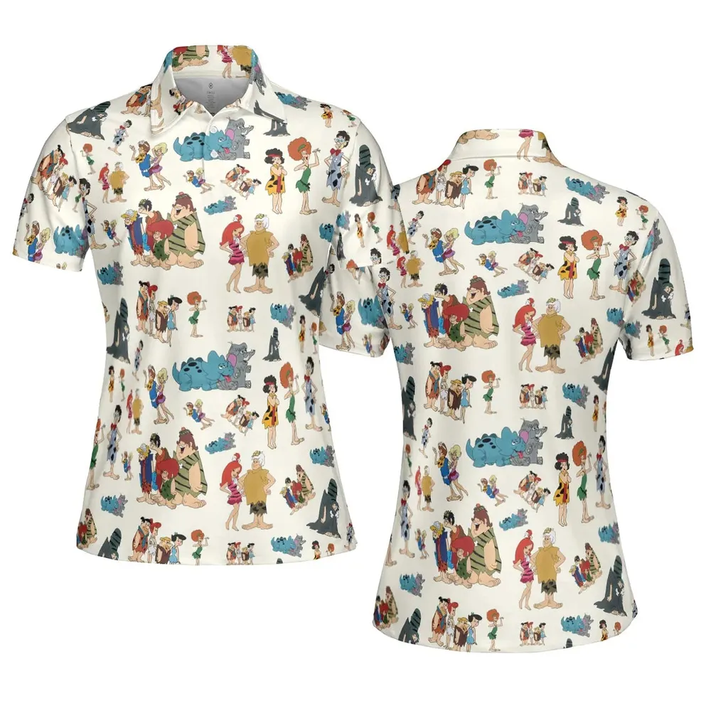 The Pebbles and Bamm Bamm Show Characters AOP Men/Women Polo Shirt - 5