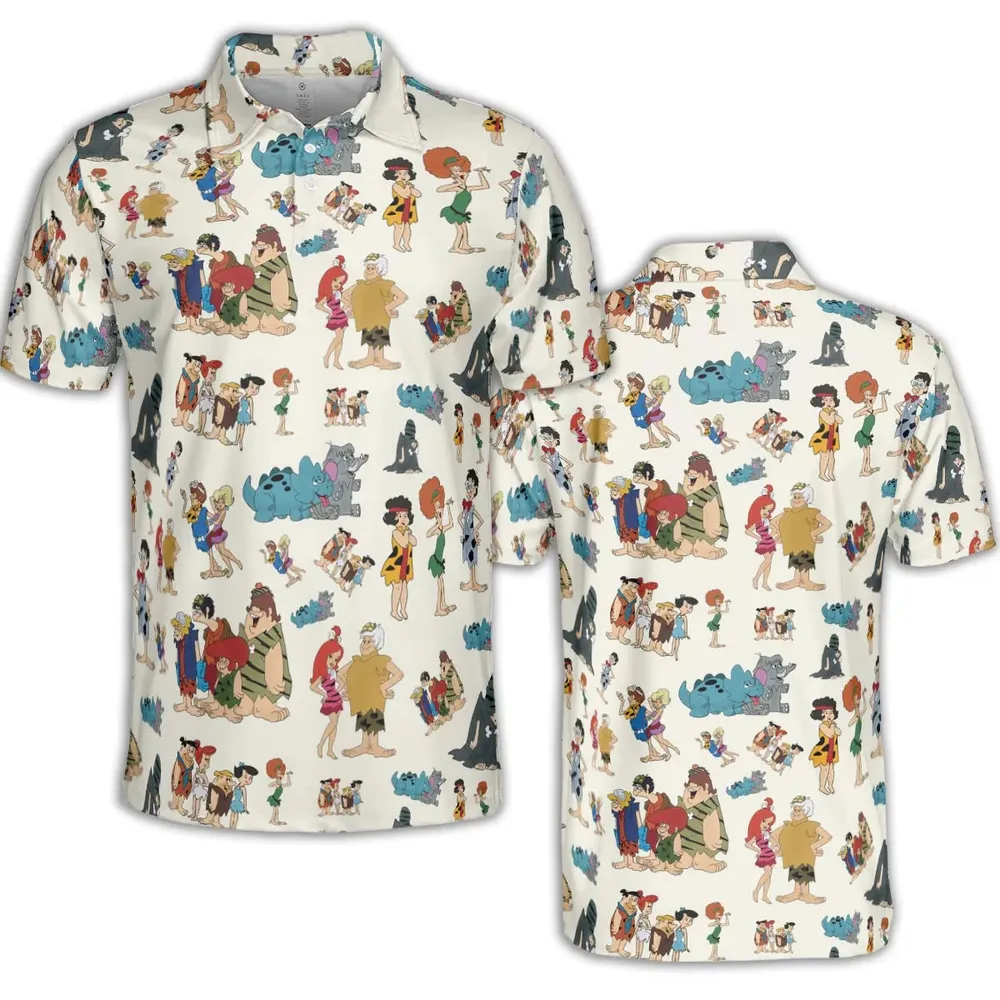 The Pebbles and Bamm Bamm Show Characters AOP Men/Women Polo Shirt - 2