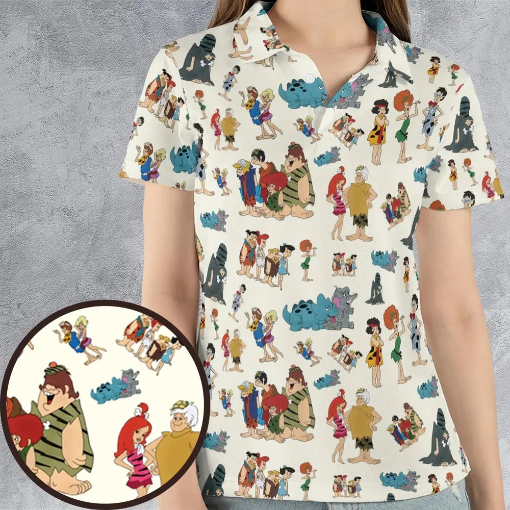 The Pebbles and Bamm Bamm Show Characters AOP Men/Women Polo Shirt - 4