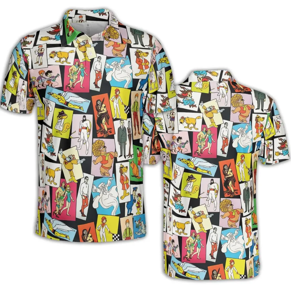 Back To The Day Old Cartoon Shows AOP Men/Women Polo Shirt - 2