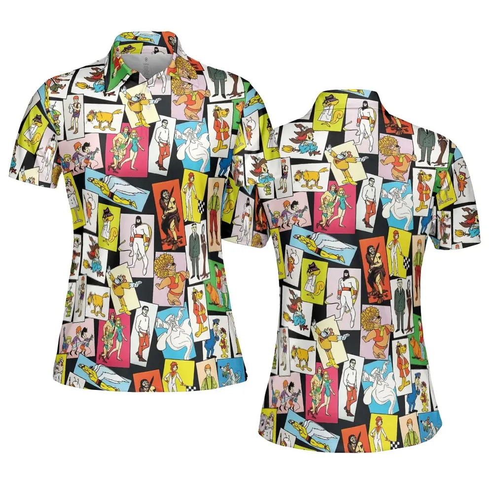 Back To The Day Old Cartoon Shows AOP Men/Women Polo Shirt - 5