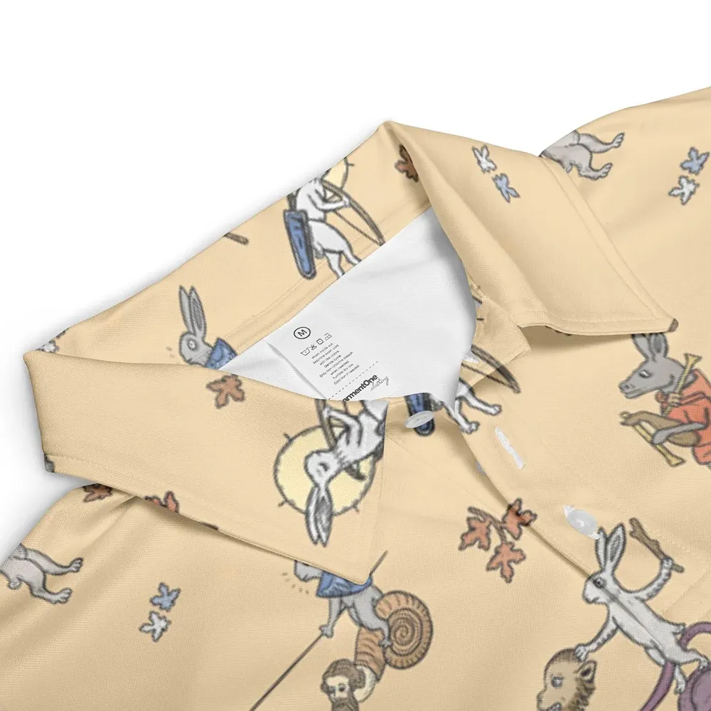 The Medieval Marginalia Killer Rabbit Monty Python AOP Men/Women Polo Shirt - 3