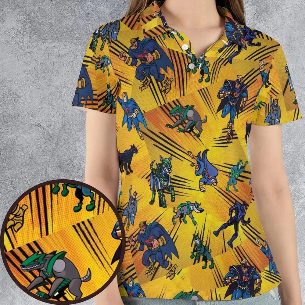 Blue Falcon and Dynomutt AOP Men/Women Polo Shirt - 4
