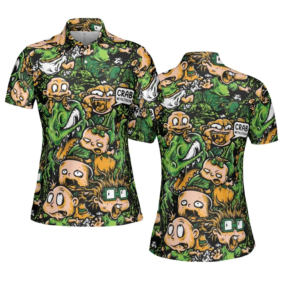Old Skool Saturday Morning Rugrats AOP Men/Women Polo Shirt - 5