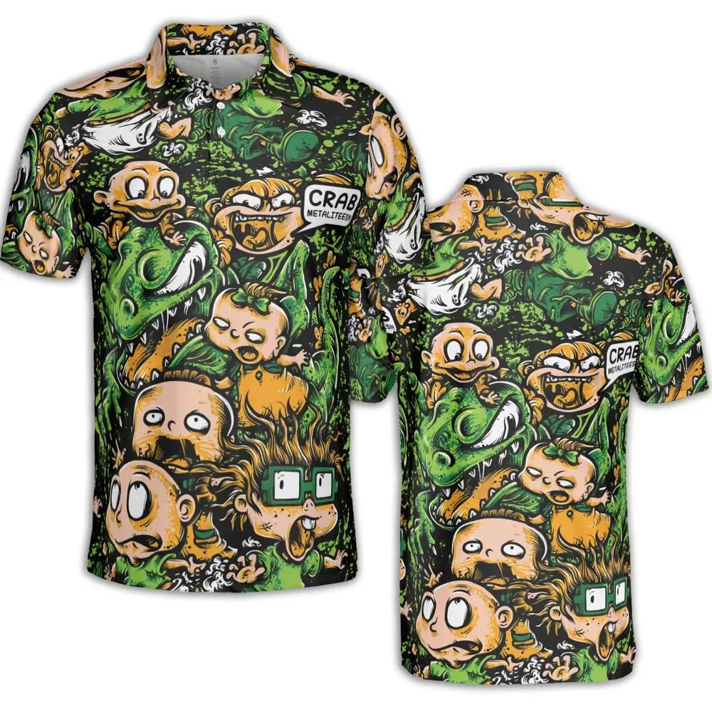 Old Skool Saturday Morning Rugrats AOP Men/Women Polo Shirt - 2