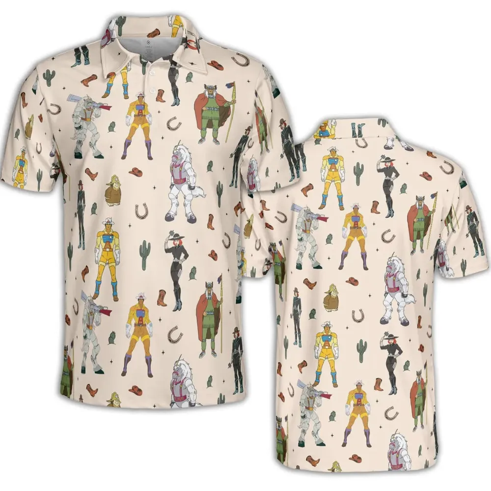 Western Bravestarr Characters AOP Men/Women Polo Shirt - 2