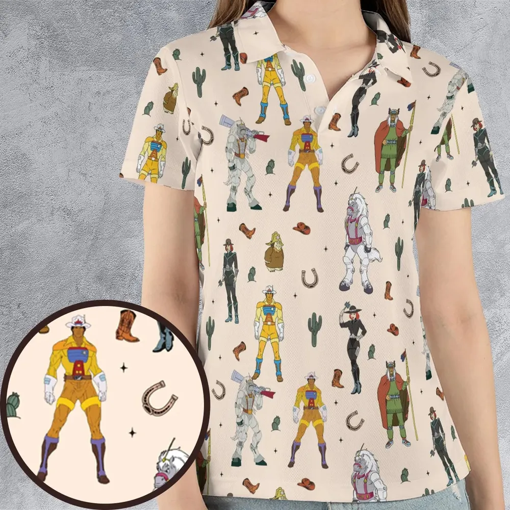 Western Bravestarr Characters AOP Men/Women Polo Shirt - 4
