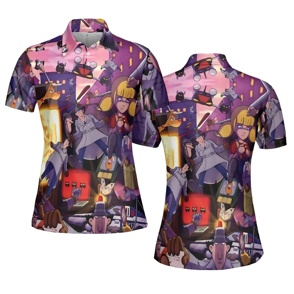 80s Cartoon Inspector Gadget Collage AOP Men/Women Polo Shirt - 5