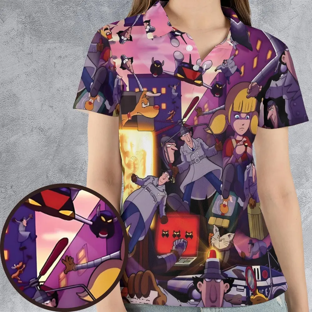 80s Cartoon Inspector Gadget Collage AOP Men/Women Polo Shirt - 4