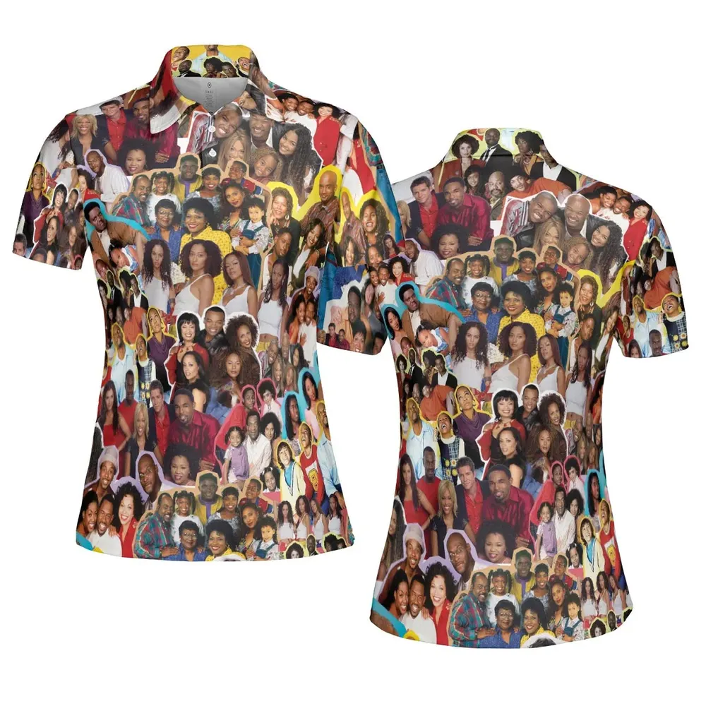 Old Black Sitcom Shows Collage AOP Men/Women Polo Shirt - 5