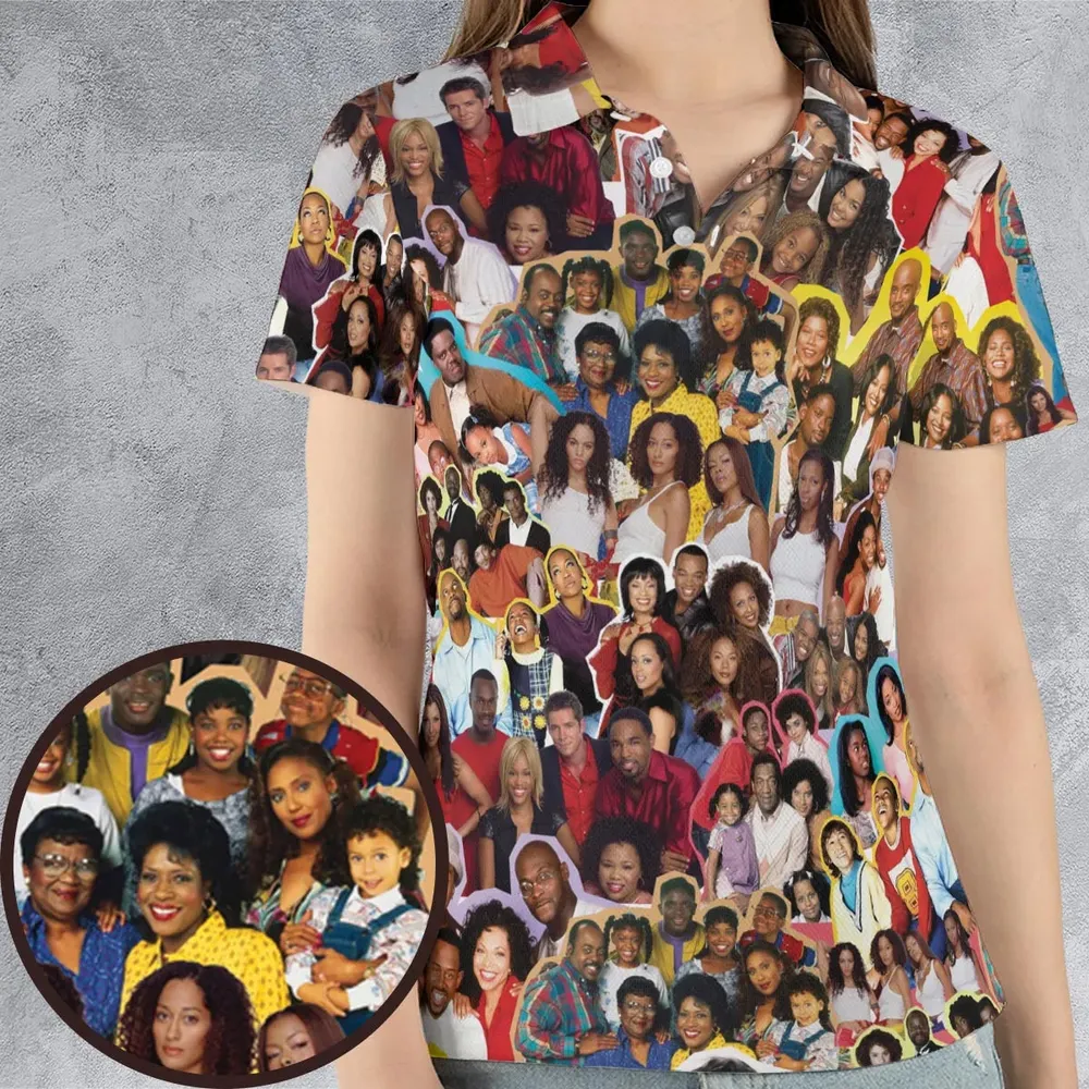 Old Black Sitcom Shows Collage AOP Men/Women Polo Shirt - 4