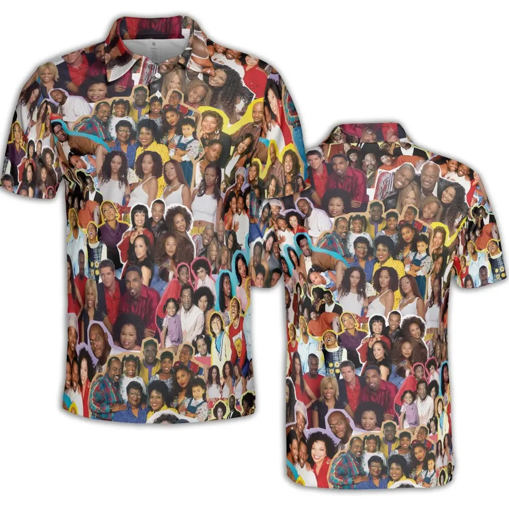 Old Black Sitcom Shows Collage AOP Men/Women Polo Shirt - 2