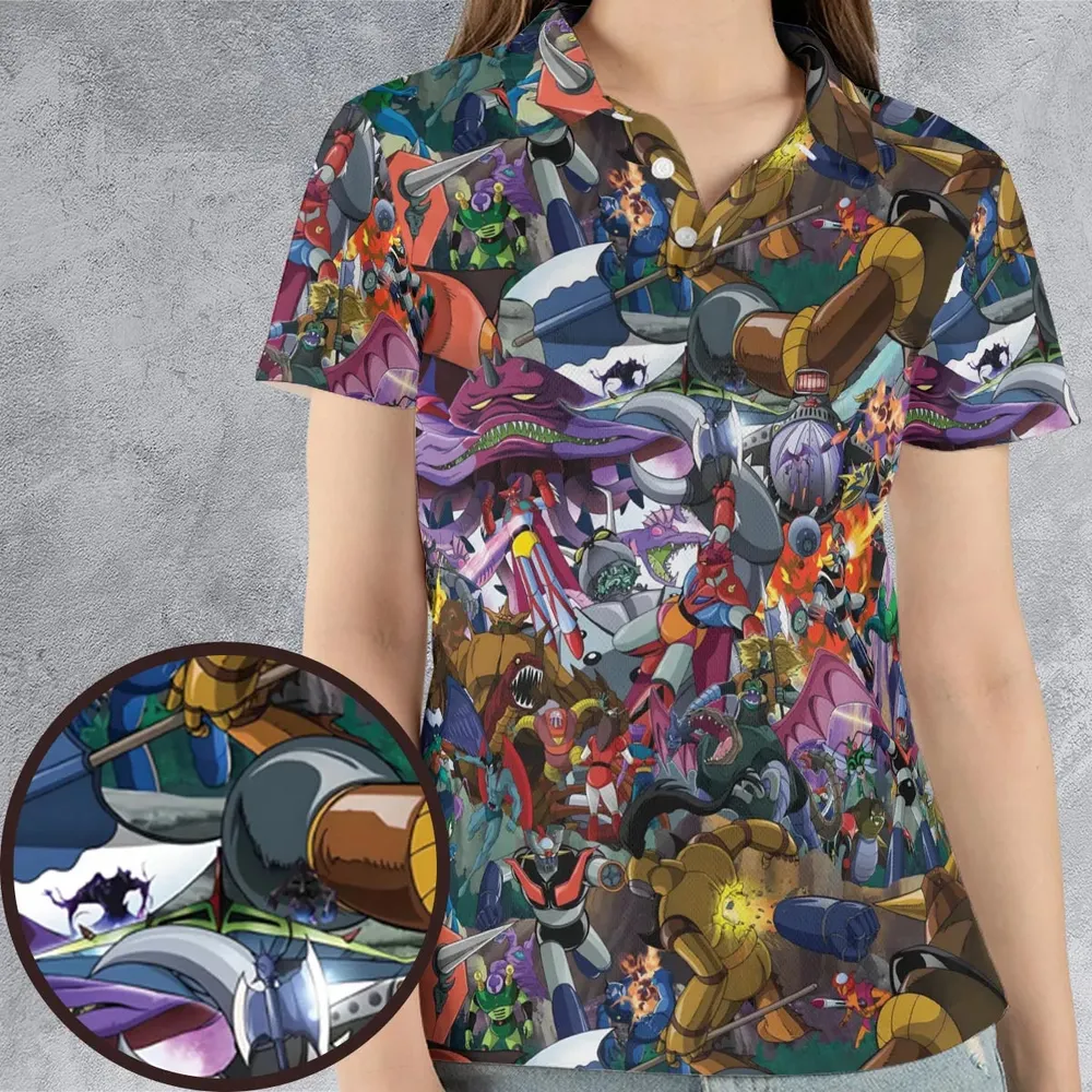 Shogun Warriors Battle AOP Men/Women Polo Shirt - 4