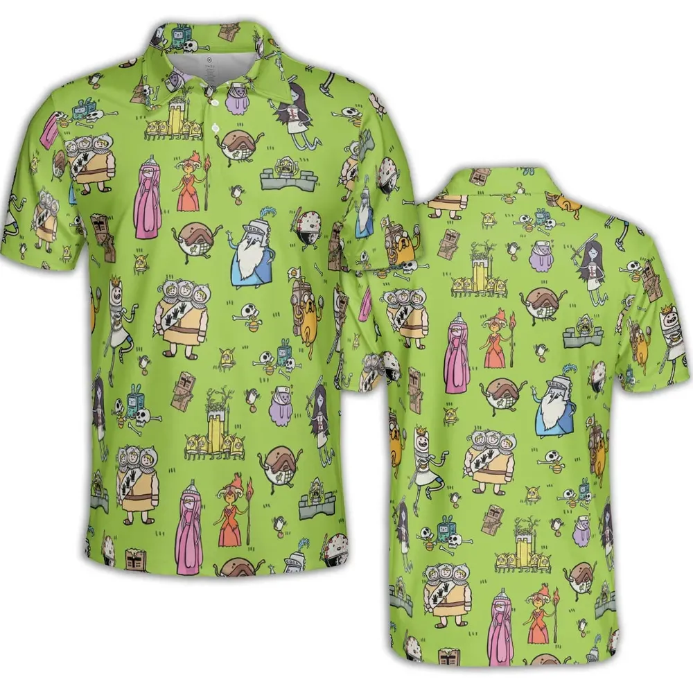 Finn Holy Adventure Adventure Time and Monty Python and the Holy Grail AOP Men/Women Polo Shirt - 2