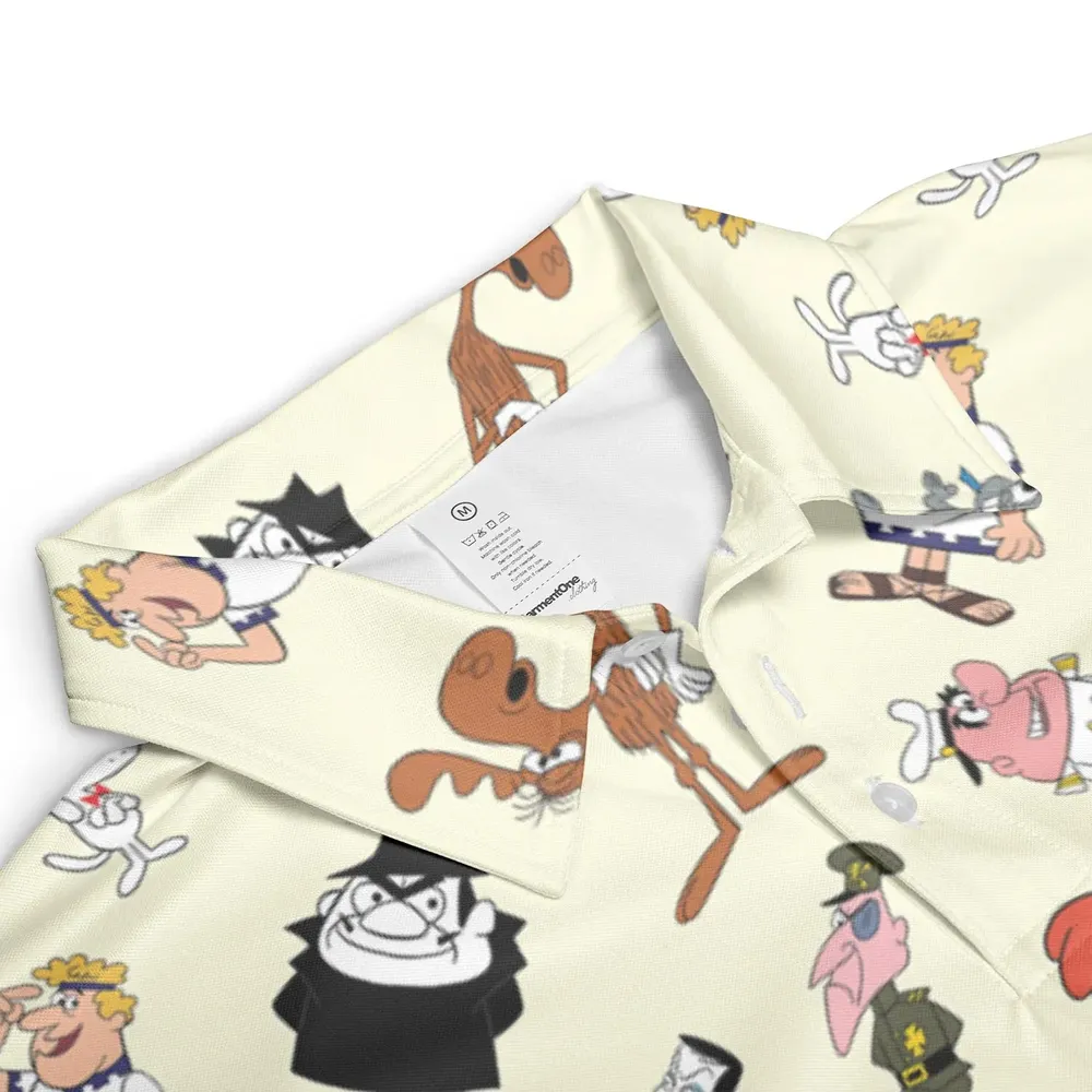 60s The Adventures Of Rocky And Bullwinkle and Friends AOP Men/Women Polo Shirt - 3