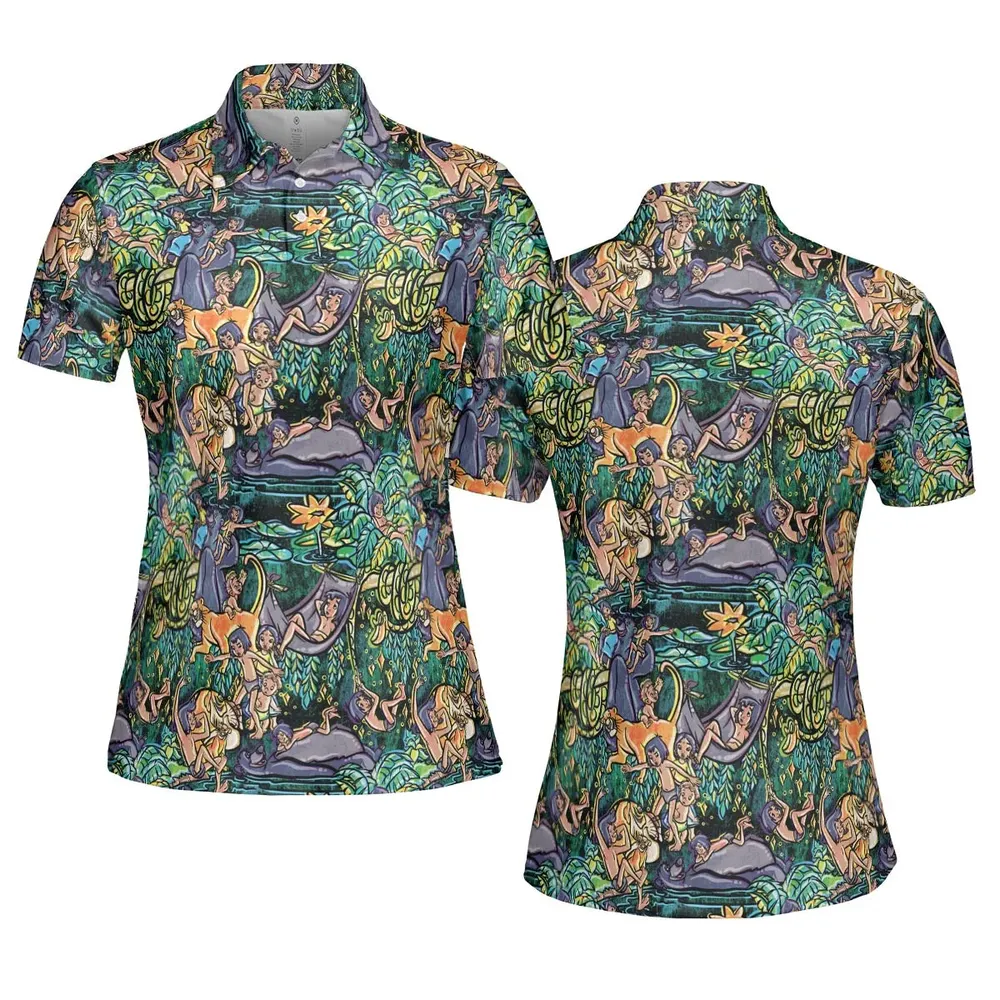 Best Friends Forever Mowgli and Baloo The Jungle Book AOP Men/Women Polo Shirt - 5