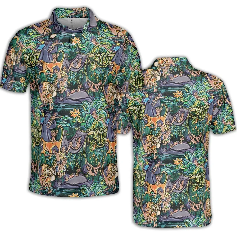 Best Friends Forever Mowgli and Baloo The Jungle Book AOP Men/Women Polo Shirt - 2