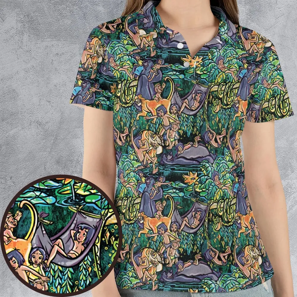 Best Friends Forever Mowgli and Baloo The Jungle Book AOP Men/Women Polo Shirt - 4