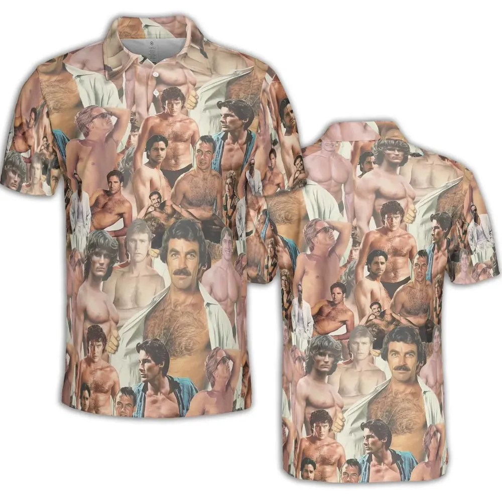 Vintage Hunks of The 80s AOP Men/Women Polo Shirt - 2