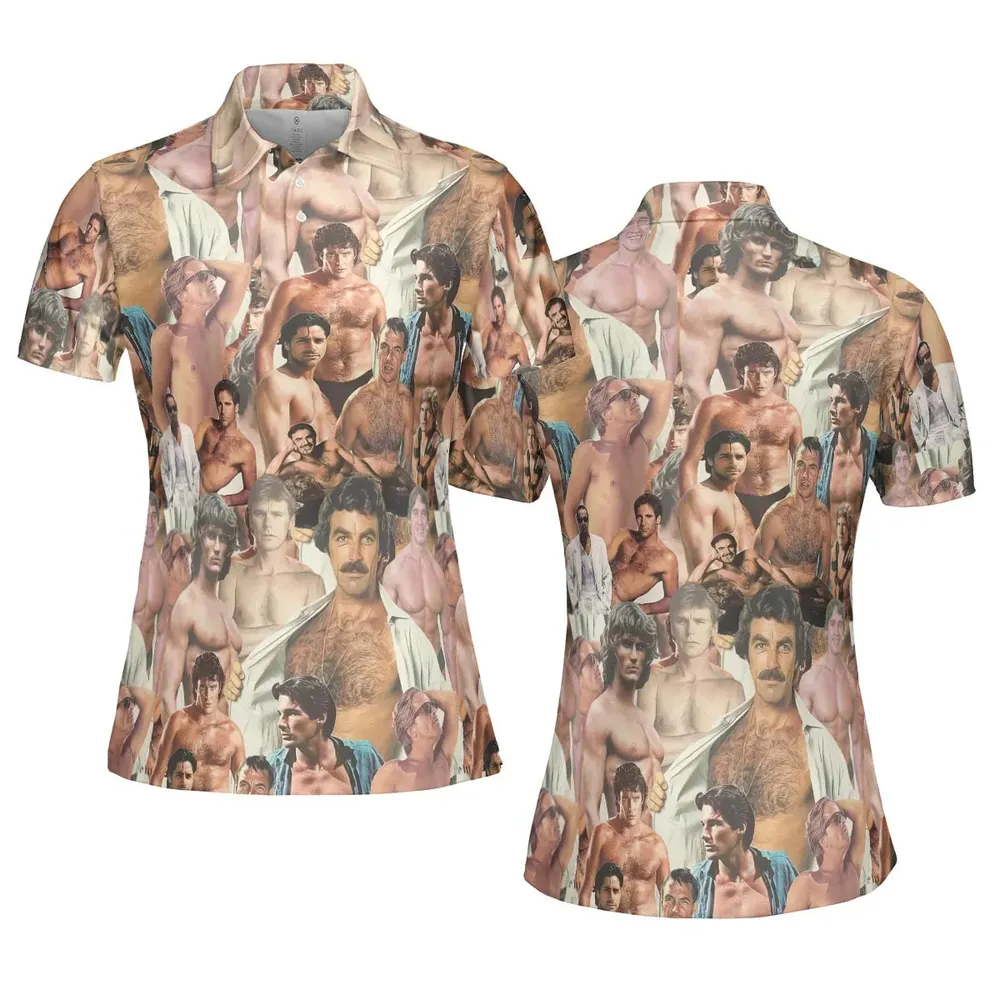 Vintage Hunks of The 80s AOP Men/Women Polo Shirt - 5