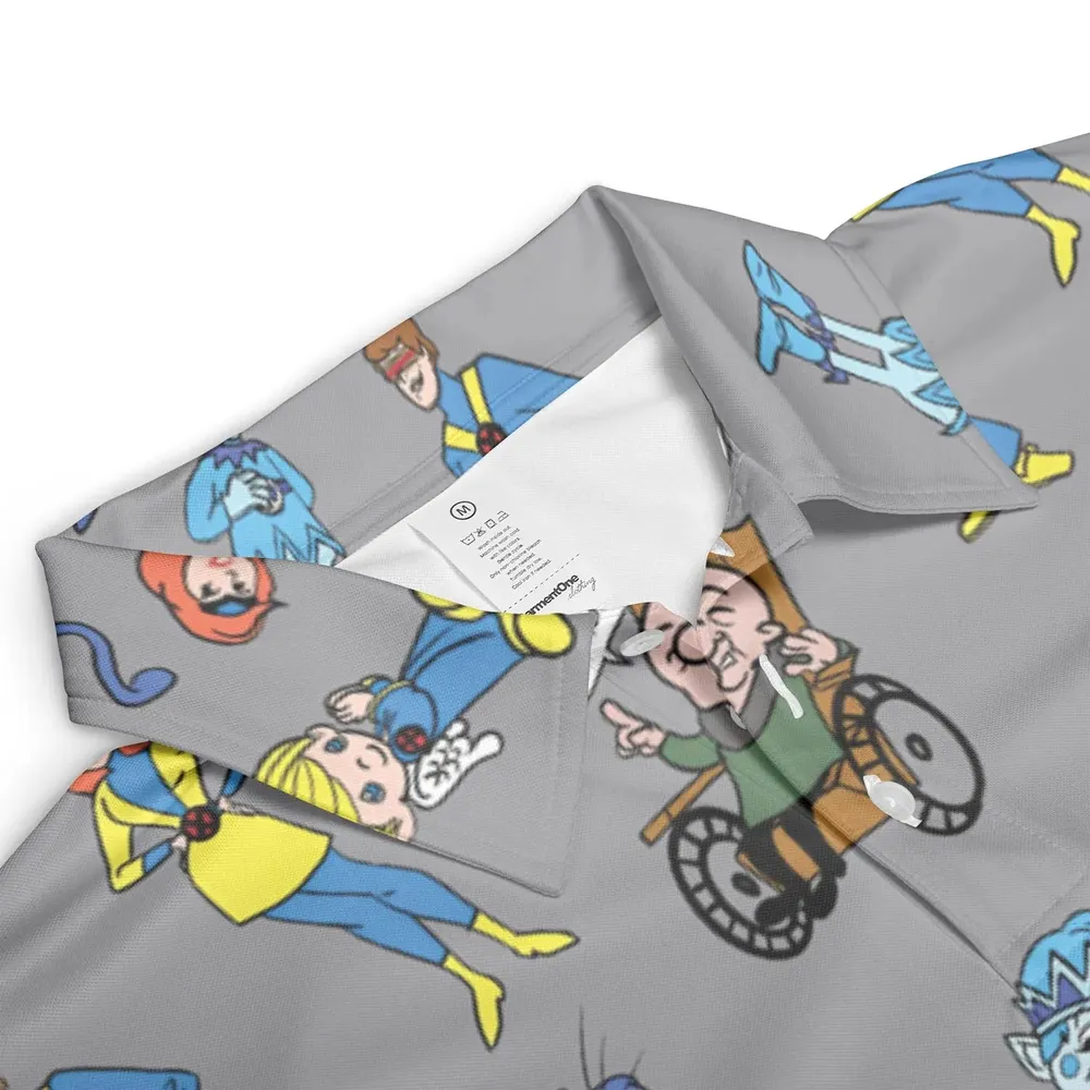 70s Saturday Morning Superhero Cartoon AOP Men/Women Polo Shirt - 3