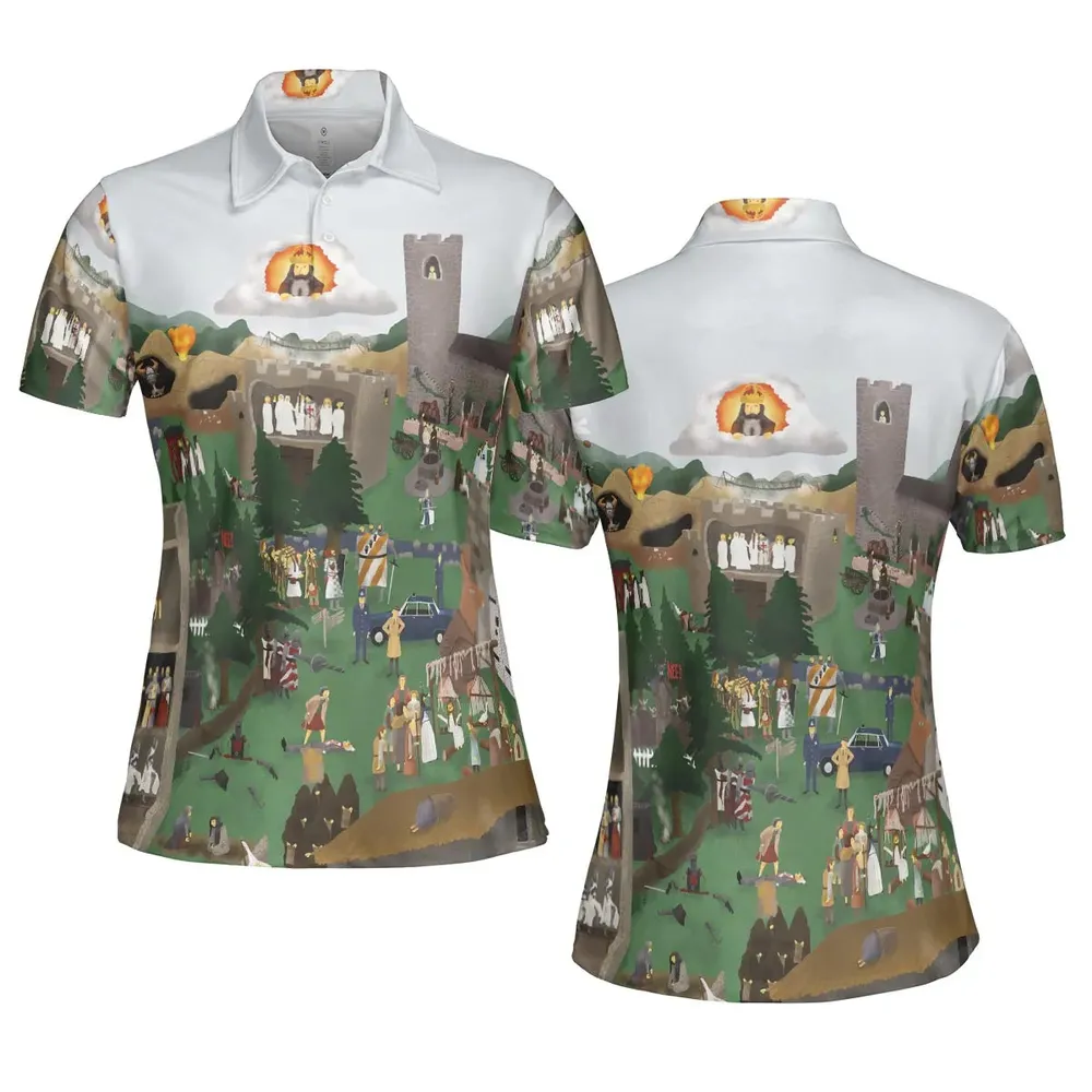 England 932 A.D Monty Python and The Holy Grail AOP Men/Women Polo Shirt - 5
