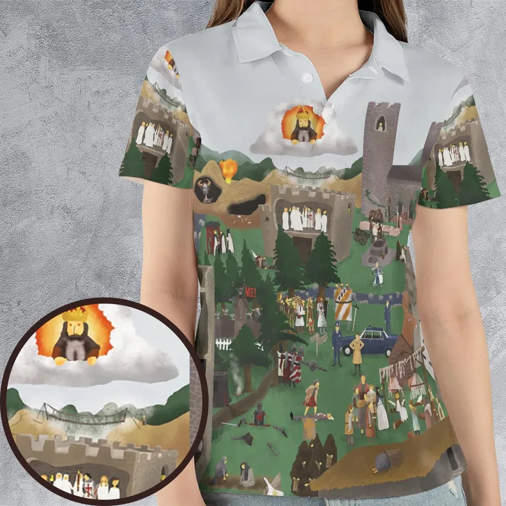 England 932 A.D Monty Python and The Holy Grail AOP Men/Women Polo Shirt - 4