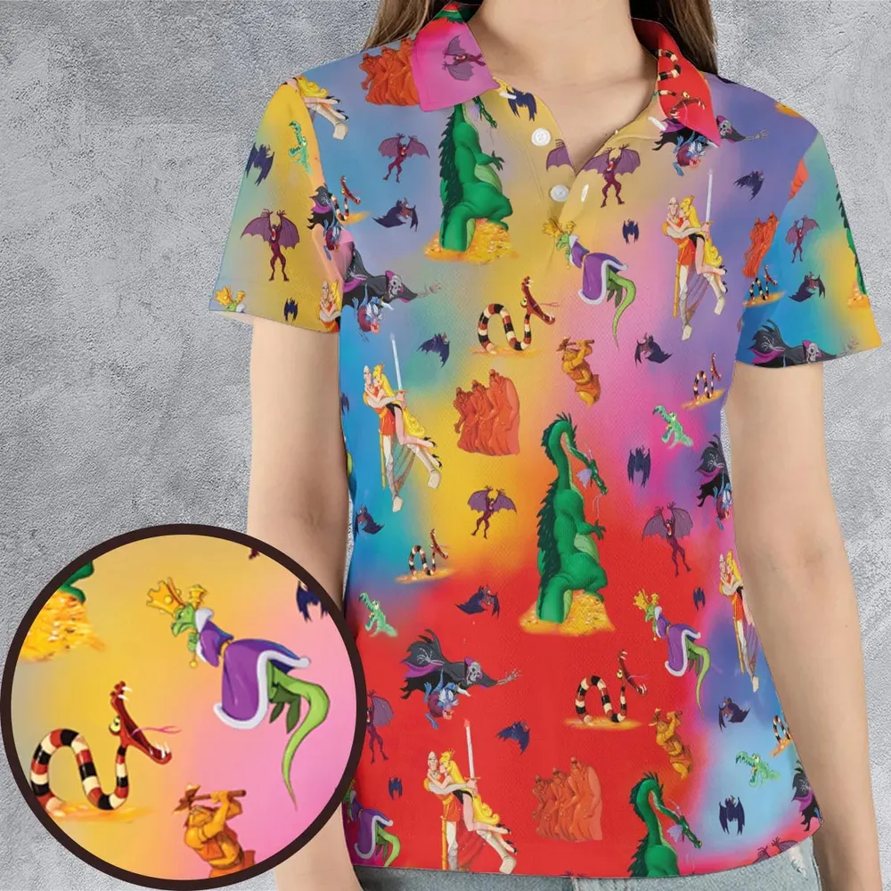 Dragon's Lair Characters AOP Men/Women Polo Shirt - 4