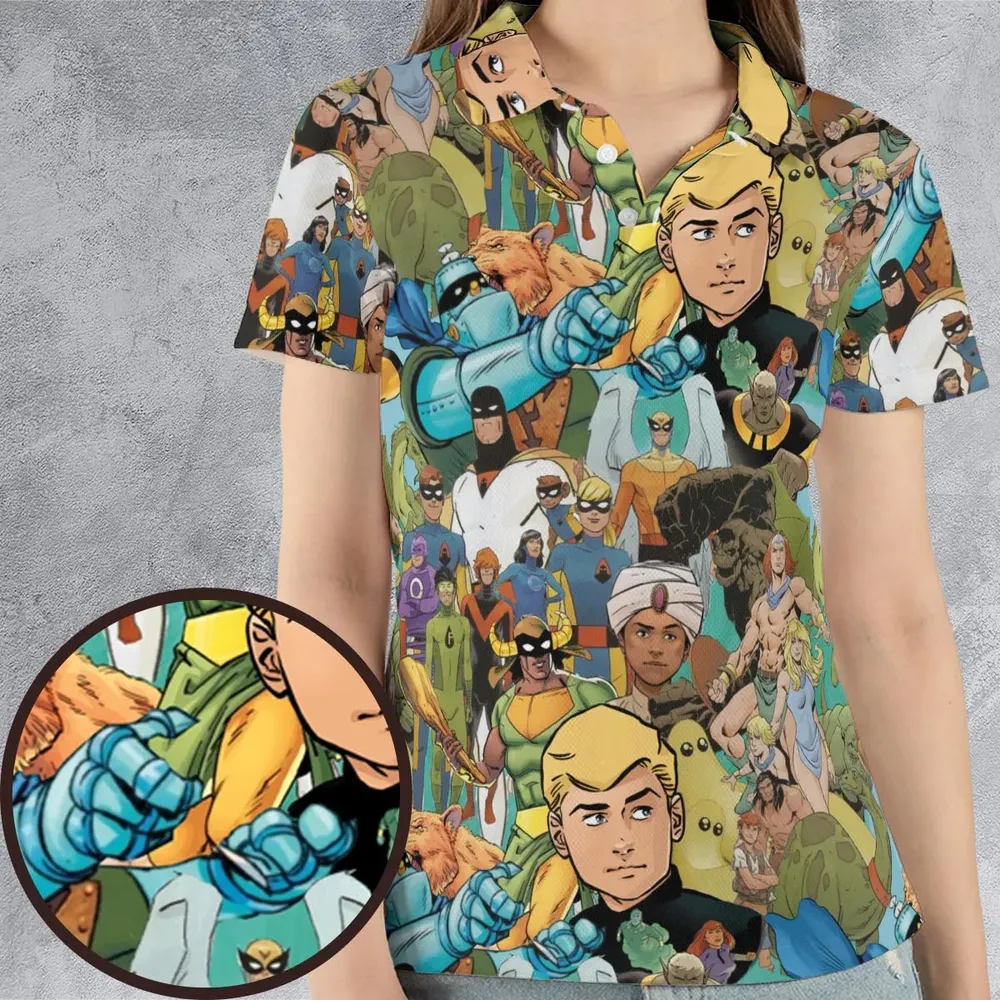 Futures Quest Heroes AOP Men/Women Polo Shirt - 4