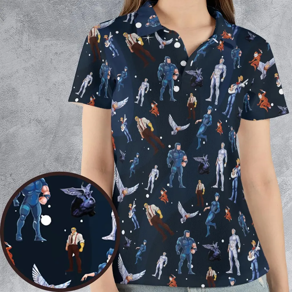 Silverhawks Cartoon Characters AOP Men/Women Polo Shirt - 4