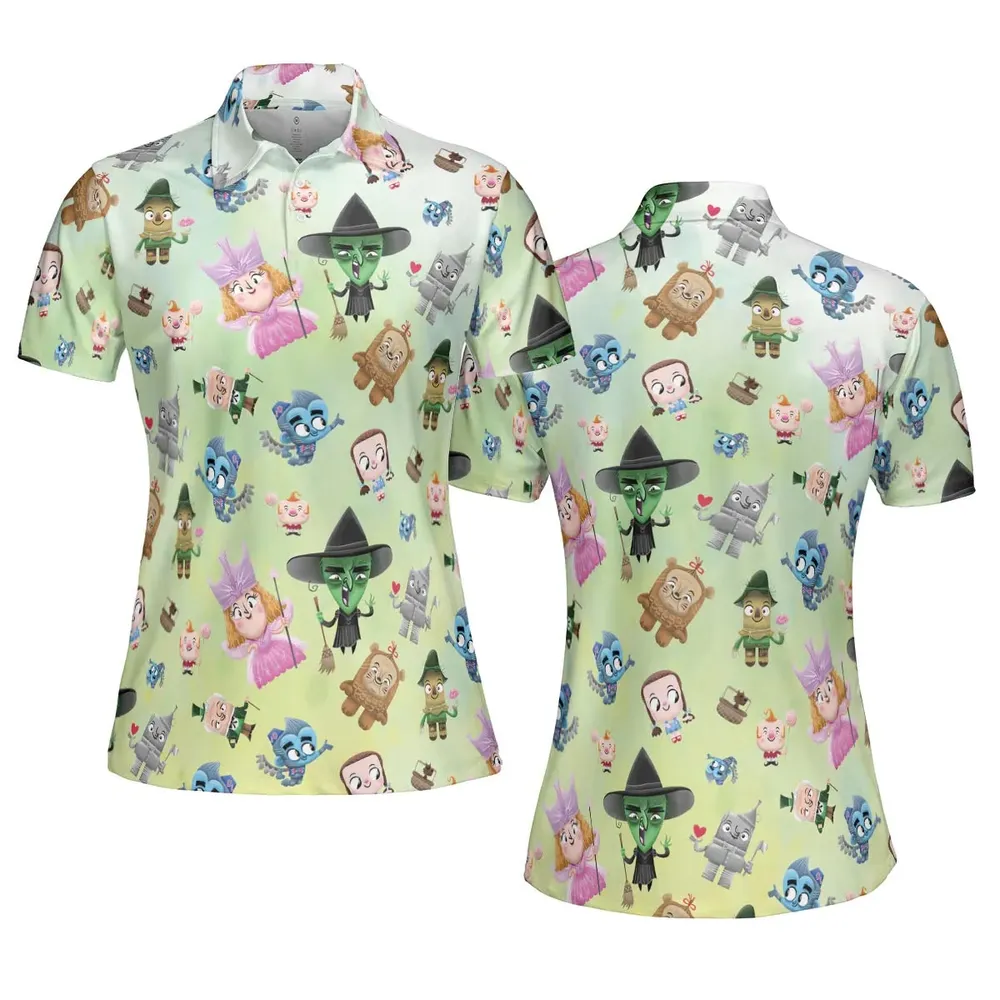 Glinda and Elphaba Meet and Greet AOP Men/Women Polo Shirt - 5
