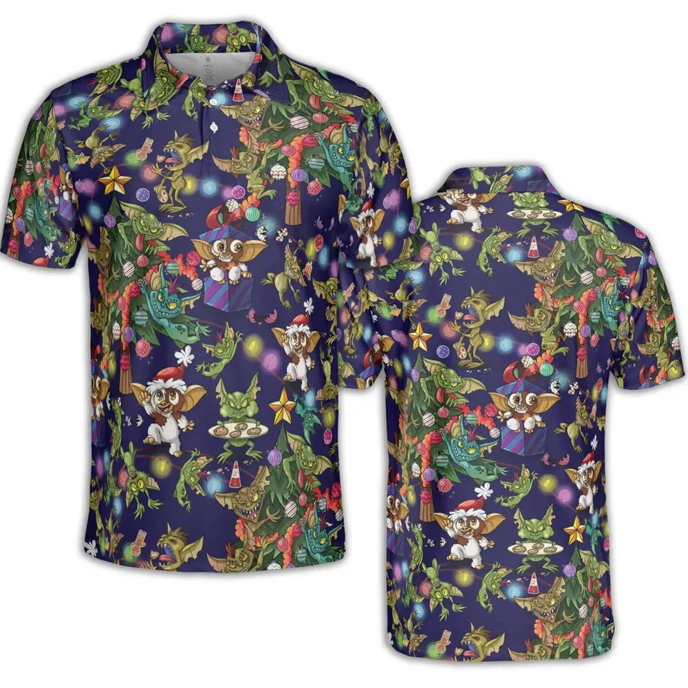 Christmas Movie Little Monsters Greamlins AOP Men/Women Polo Shirt - 2