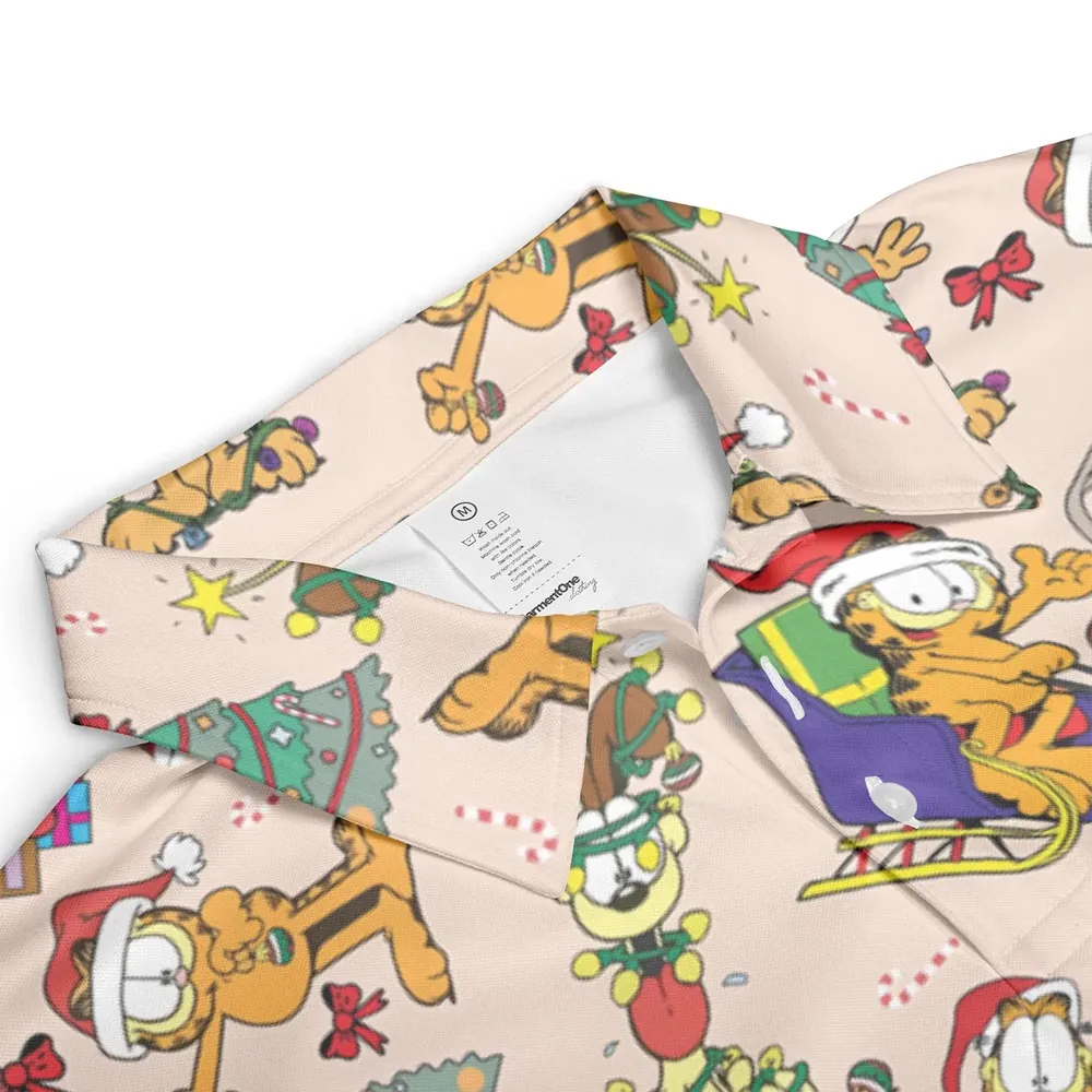 Garfield And Odie Christmas Sleigh AOP Men/Women Polo Shirt - 3