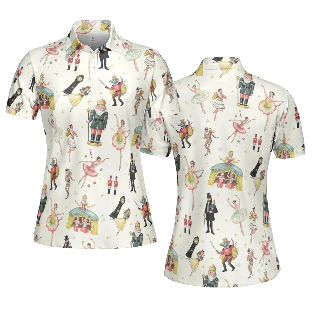 Plum Fairy for Holiday The Nutcracker AOP Men/Women Polo Shirt - 5