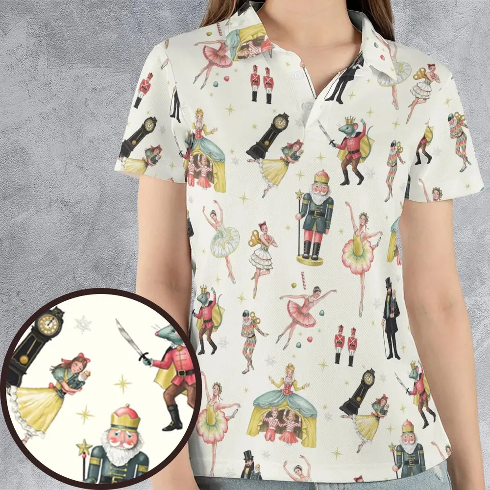 Plum Fairy for Holiday The Nutcracker AOP Men/Women Polo Shirt - 4