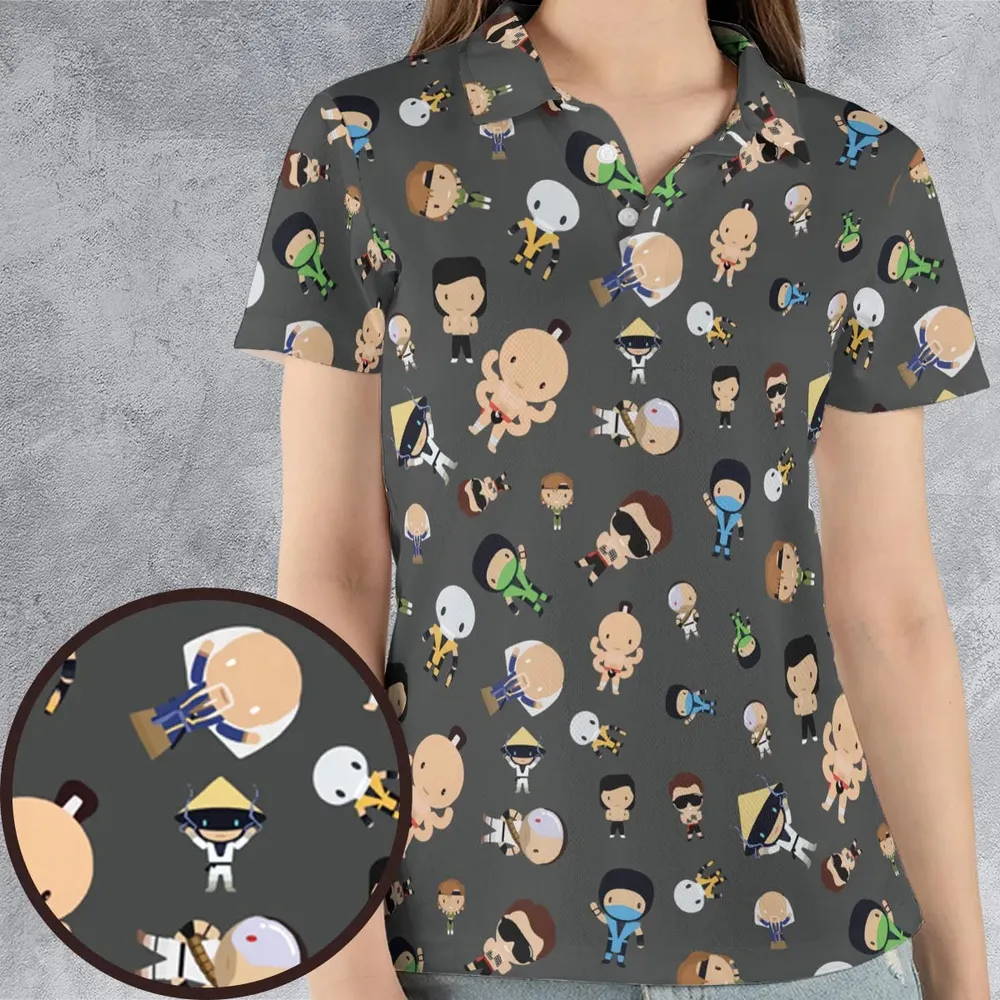 Finish Him Mortal Kombat AOP Men/Women Polo Shirt - 4