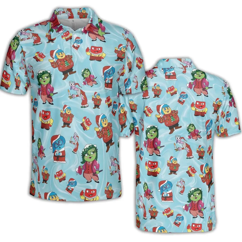 Santa's Emotion Inside Out AOP Men/Women Polo Shirt - 2