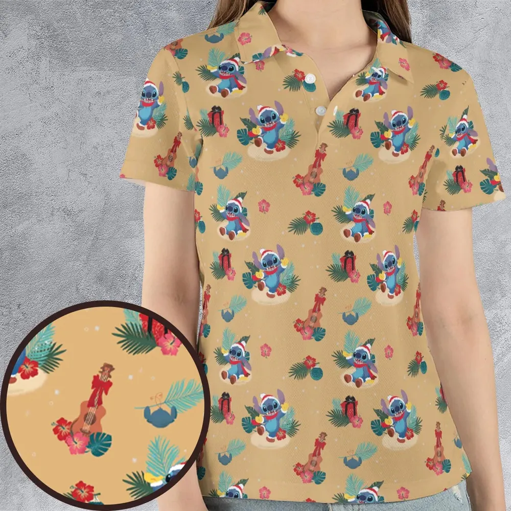 Aloha Xmas Stitch AOP Men/Women Polo Shirt - 4