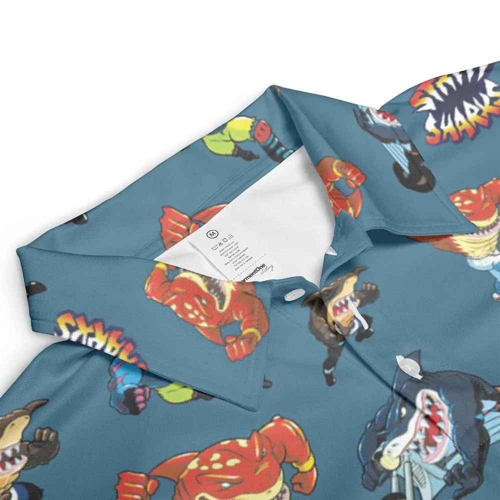 Ripster Slash Street Sharks AOP Men/Women Polo Shirt - 3